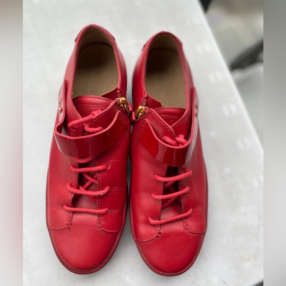 Guiseppe Zanotti Red Leather 7.5 US Size Shoes - Picture 1 of 5